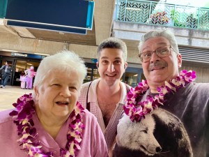 The author with his wife, and son, shortly after landing in Honolulu.